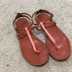 Brown/orange, strappy Sandals, worn once